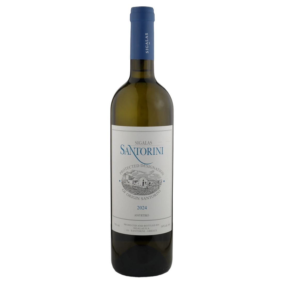 A bottle of 2024 Sigalas Assyrtiko Santorini 750ml White Wine