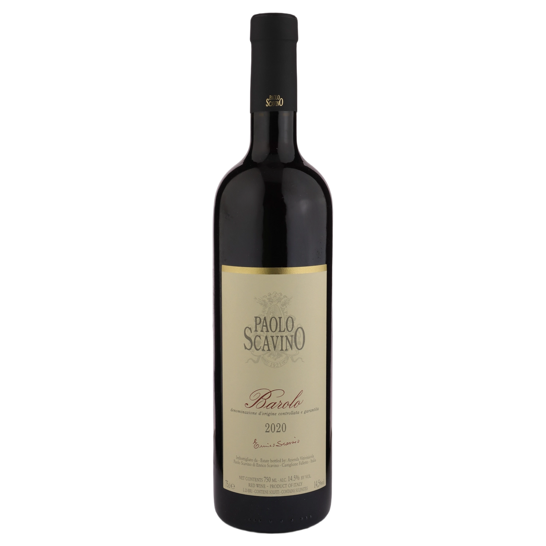 A bottle of 2020 Paolo Scavino Barolo DOCG 750ml Red Wine