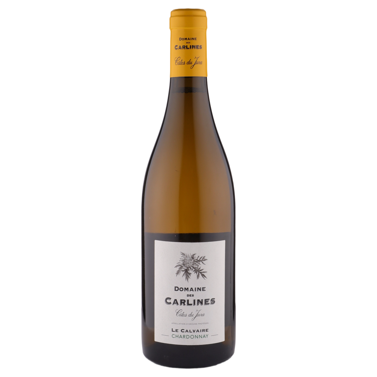 A bottle of 2021 Domaine des Carlines Côtes du Jura 'Le Calvaire' 750ml White Wine