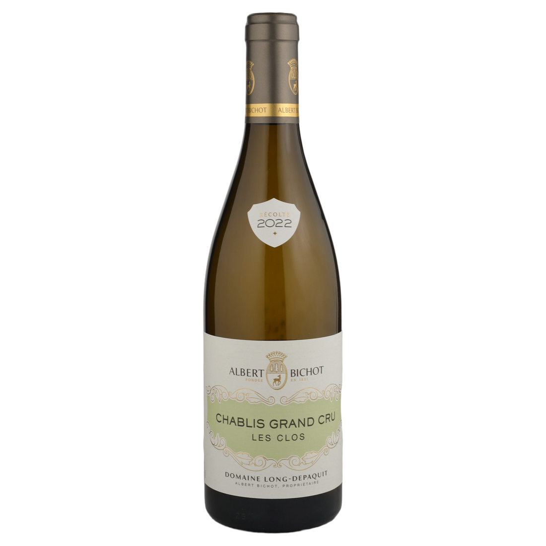 A bottle of 2022 A Bichot Chablis Le Clos GC Chablis 750ml White Wine