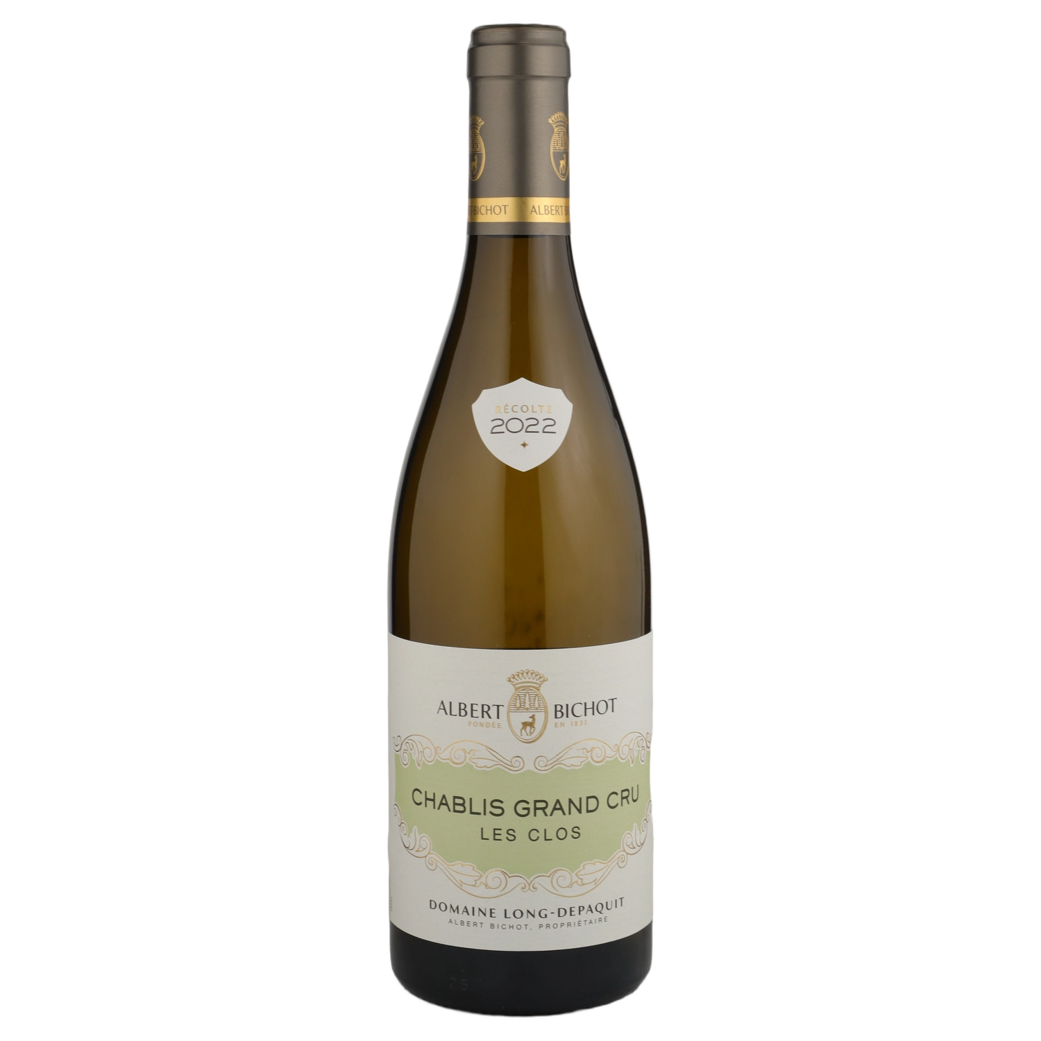 A bottle of 2022 A Bichot Chablis Le Clos GC Chablis 750ml White Wine
