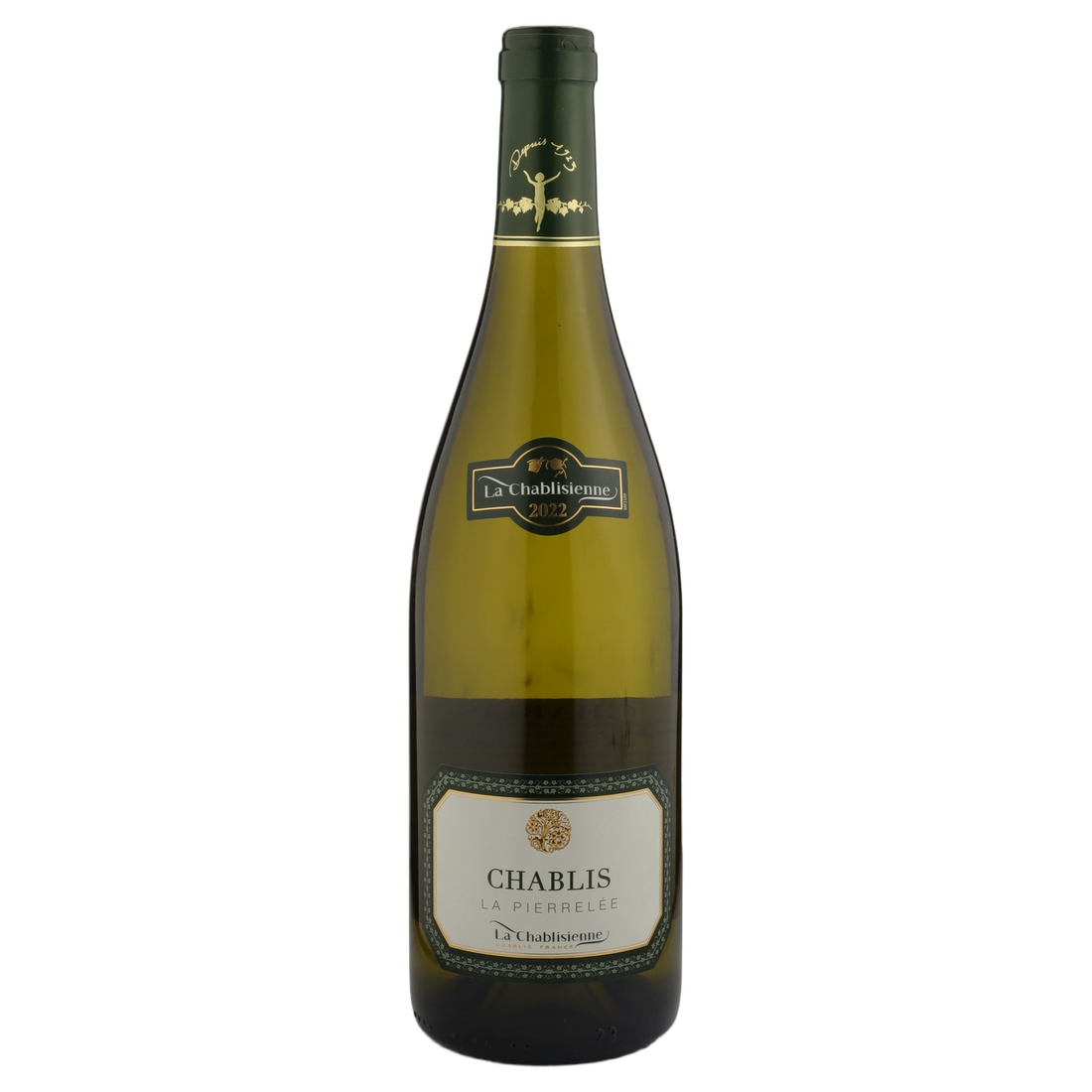 A bottle of 2022 La Chablisienne LaPierele Chablis Chablis 750ml White Wine