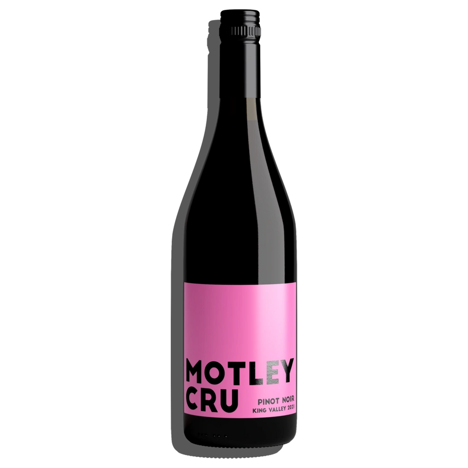 A bottle of 2024 Motley Cru Pinot Noir 750ml Red Wine