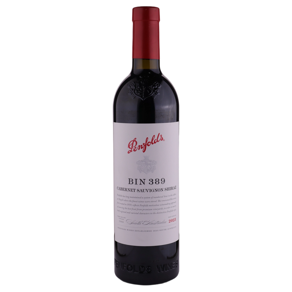 A bottle of Penfolds Bin 389 Cabernet Shiraz 2023 750ml Red Wine