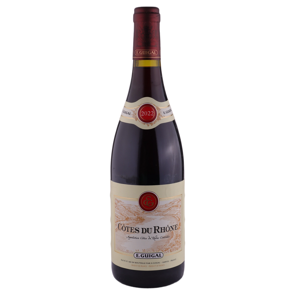 A bottle of 2022 Guigal Côtes du Rhône Rouge 750ml Red Wine