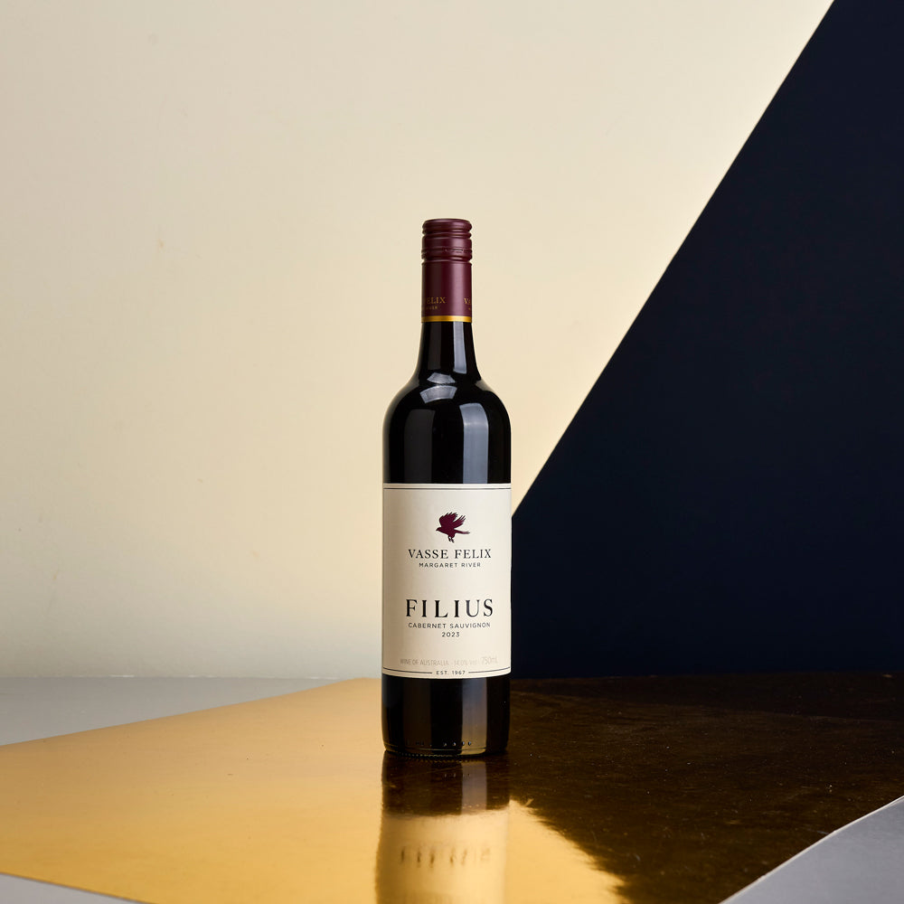 A bottle of 2023 Vasse Felix Filius Cabernet Sauvignon 750ml Red Wine