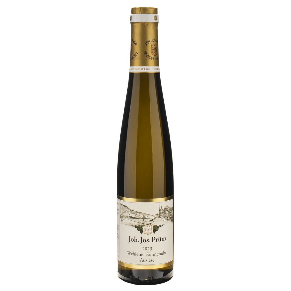 A bottle of 2023 Joh Jos Prüm Wehlener Sonnenuhr Riesling Auslese GOLDKAPSEL () 375ml White Wine