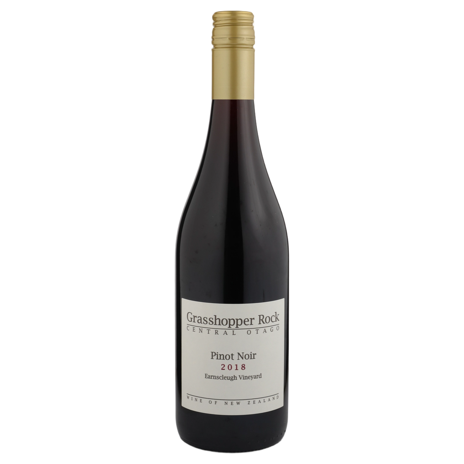 A bottle of 2018 Grasshopper Rock Central Otago Pinot Noir Museum Release 750ml Red Wine