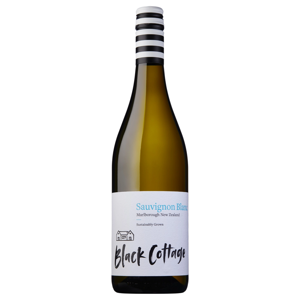 A bottle of 2025 Black Cottage Sauvignon Blanc 750ml White Wine