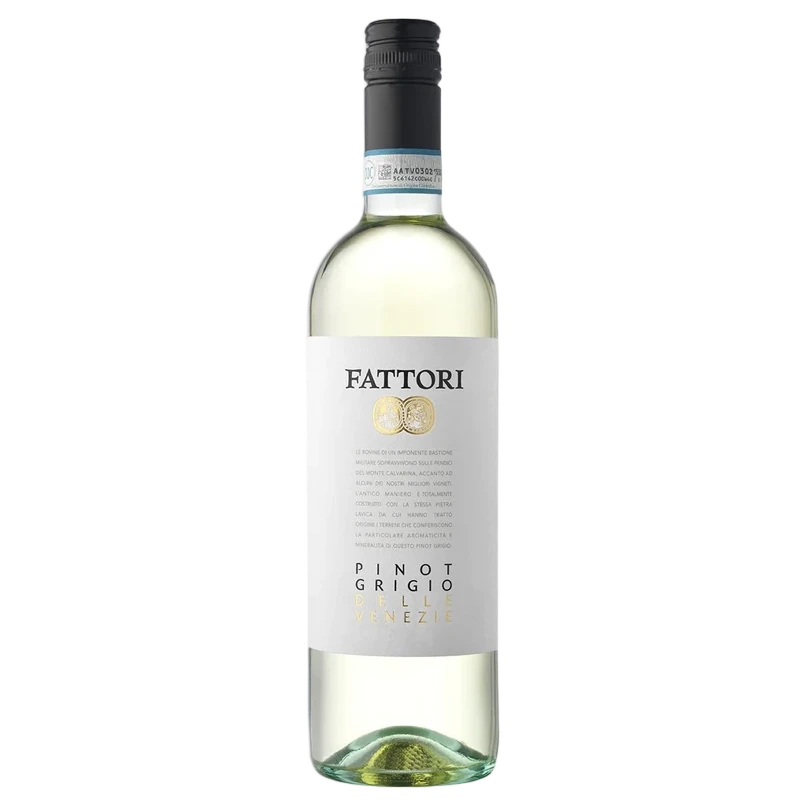 A bottle of 2024 Fattori Pinot Grigio DOC 750ml White Wine