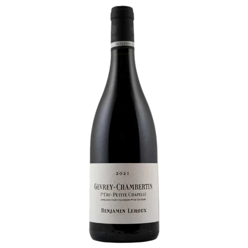 A bottle of 2023 Benjamin Leroux Gevrey Chambertin 1er Cru Petite Chapelle 750ml Red Wine