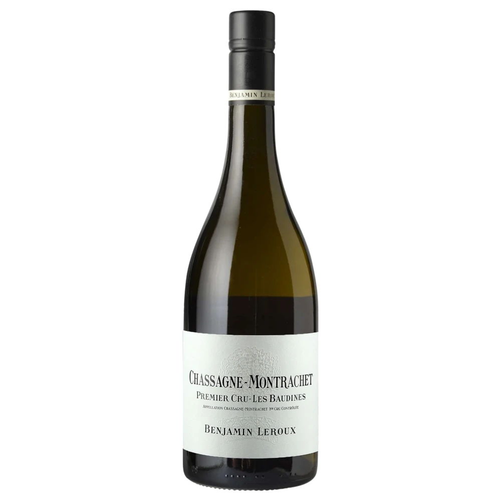 A bottle of 2023 Benjamin Leroux Chassagne Montrachet 1er Cru Les Baudines 750ml White Wine