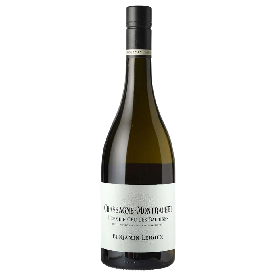 A bottle of 2023 Benjamin Leroux Chassagne Montrachet 1er Cru Les Baudines 750ml White Wine
