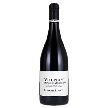 A bottle of 2023 Benjamin Leroux Volnay 1er Cru Clos de la Cave des Ducs 750ml Red Wine
