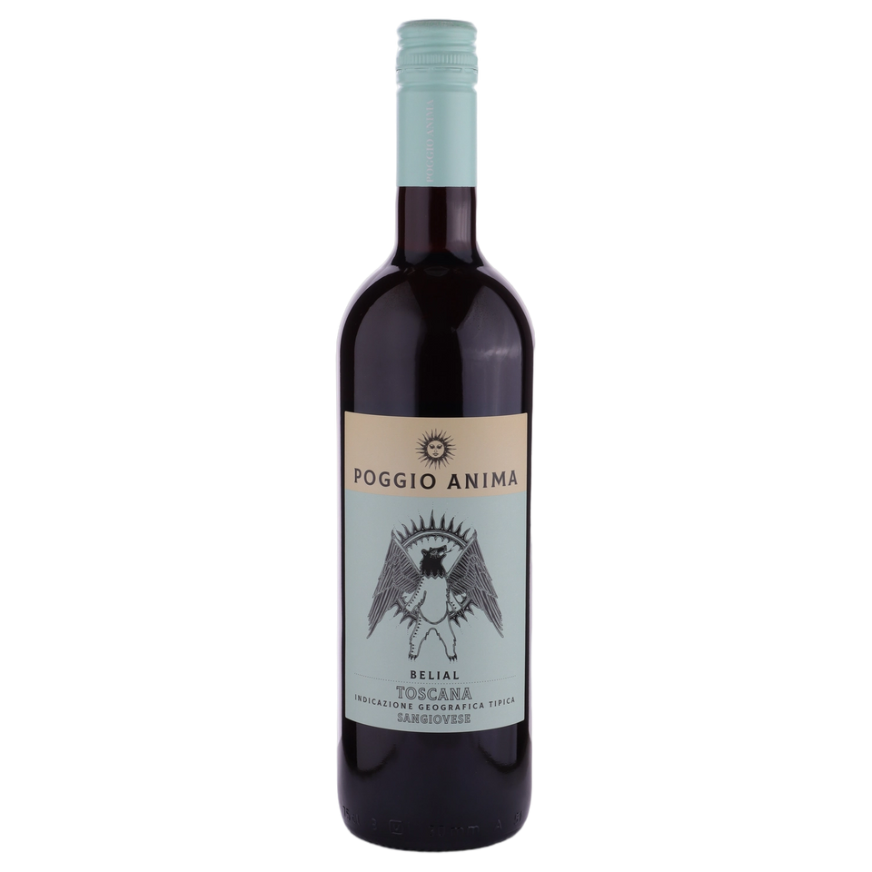 A bottle of Poggio Anima Toscana Sangiovese Belial 2023 750ml Red Wine