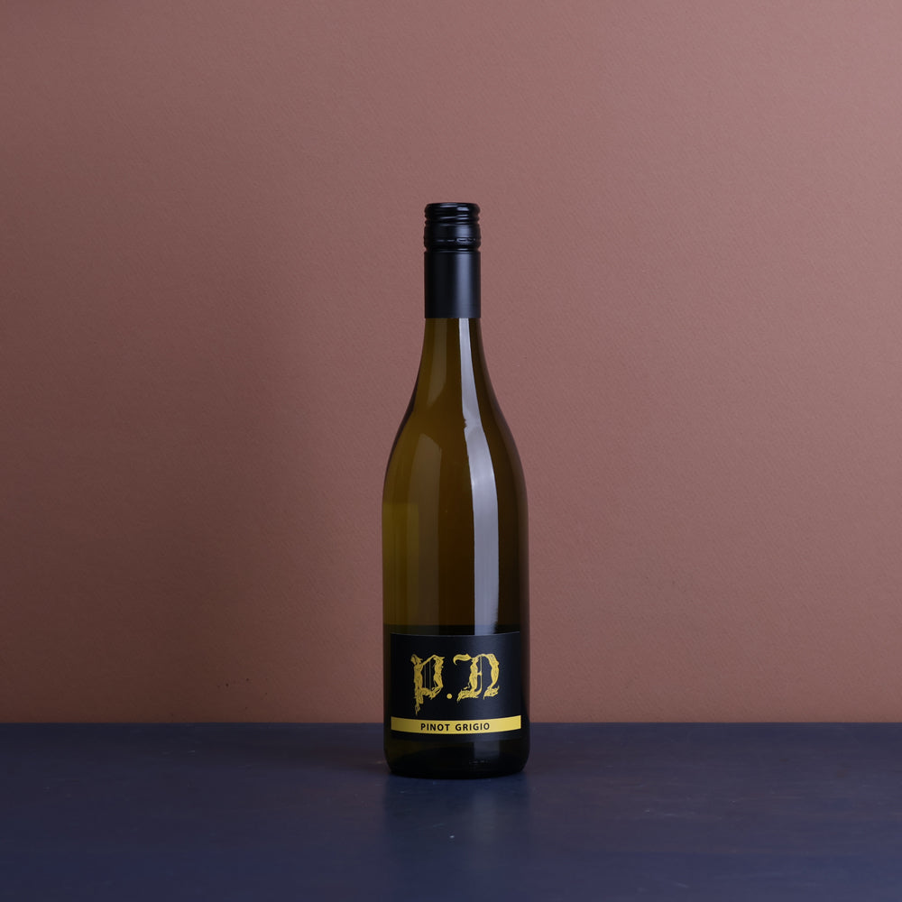 A bottle of 2025 PN Pinot Grigio 750ml White Wine