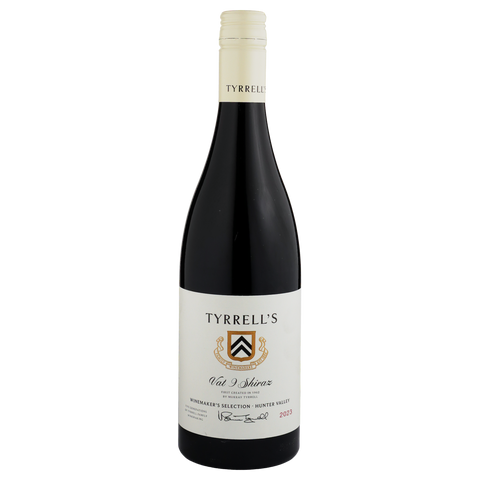 A bottle of Tyrrells Winemakers Selection Vat 9 Shiraz 2023 750ml Red Wine