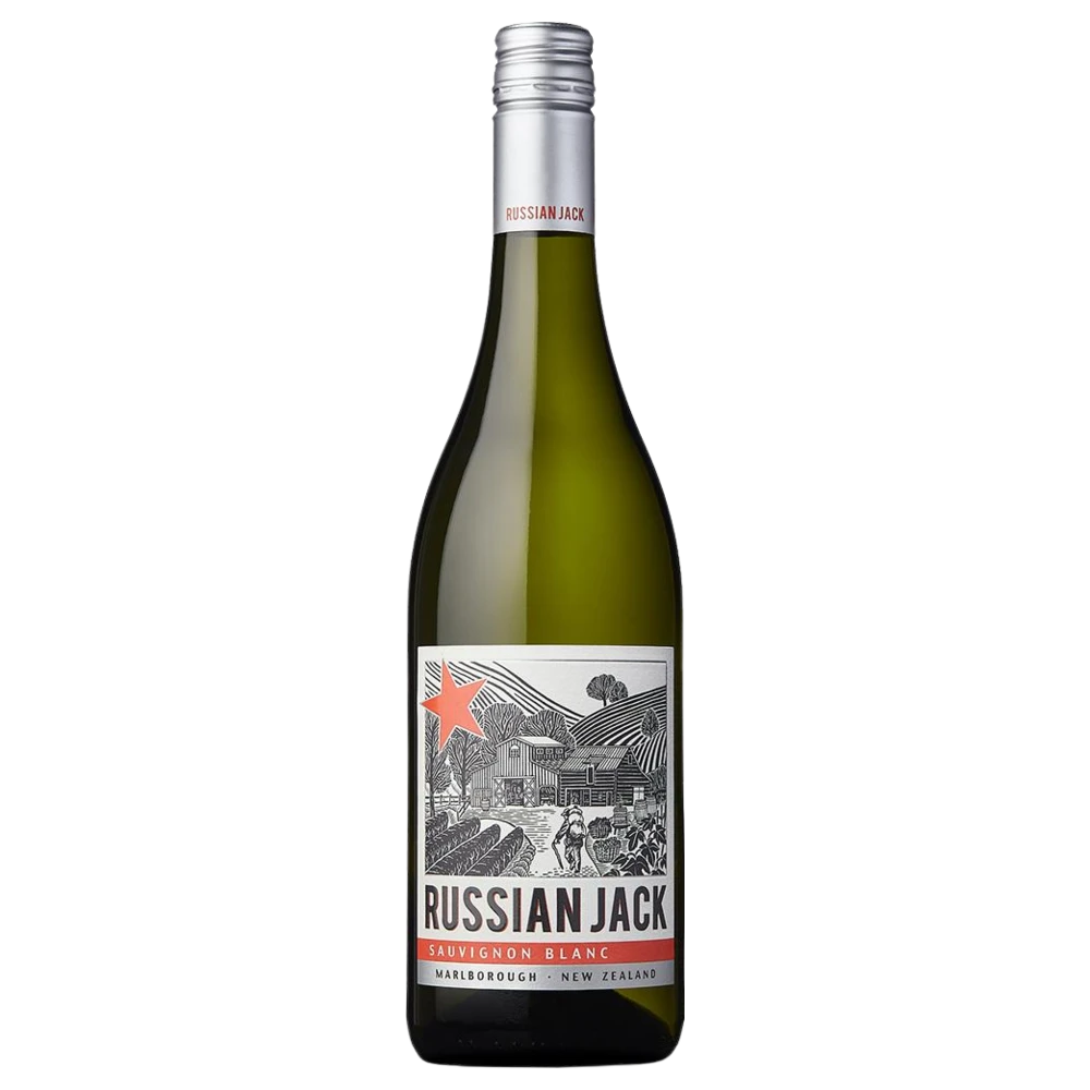 A bottle of 2025 Russian Jack Sauvignon Blanc 750ml White Wine
