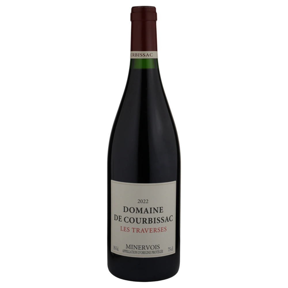 A bottle of 2022 Domaine de Courbissac Minervois Les Traverses Rouge 750ml Red Wine