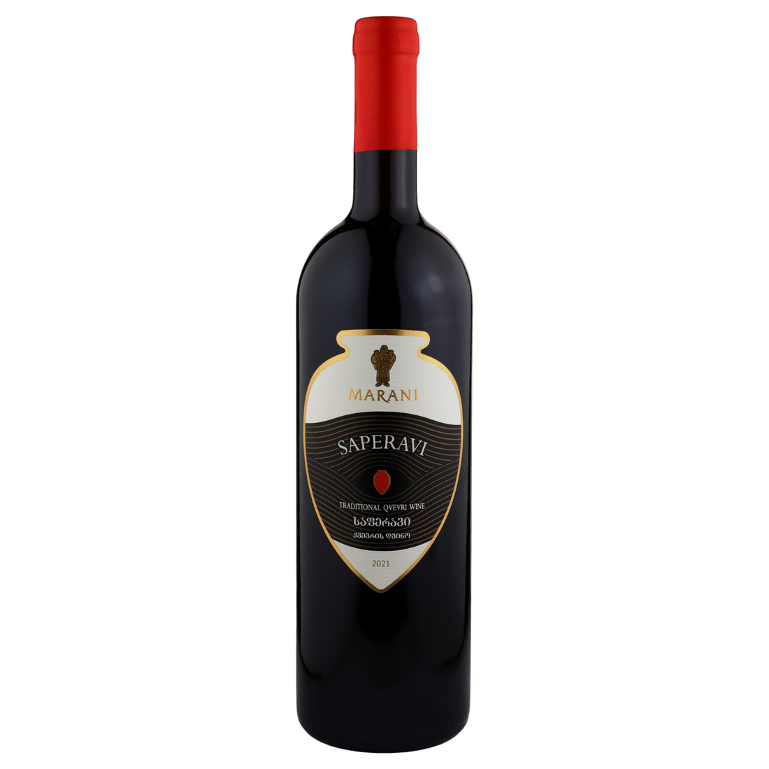 A bottle of Marani Saperavi Qvevri Red Dry 2021 750ml Red Wine