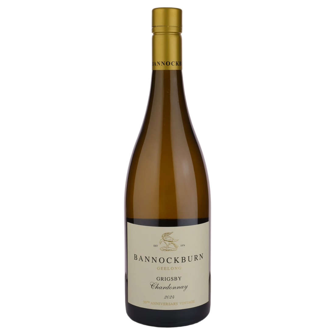 A bottle of 2024 Bannockburn Grigsby Chardonnay 750ml White Wine