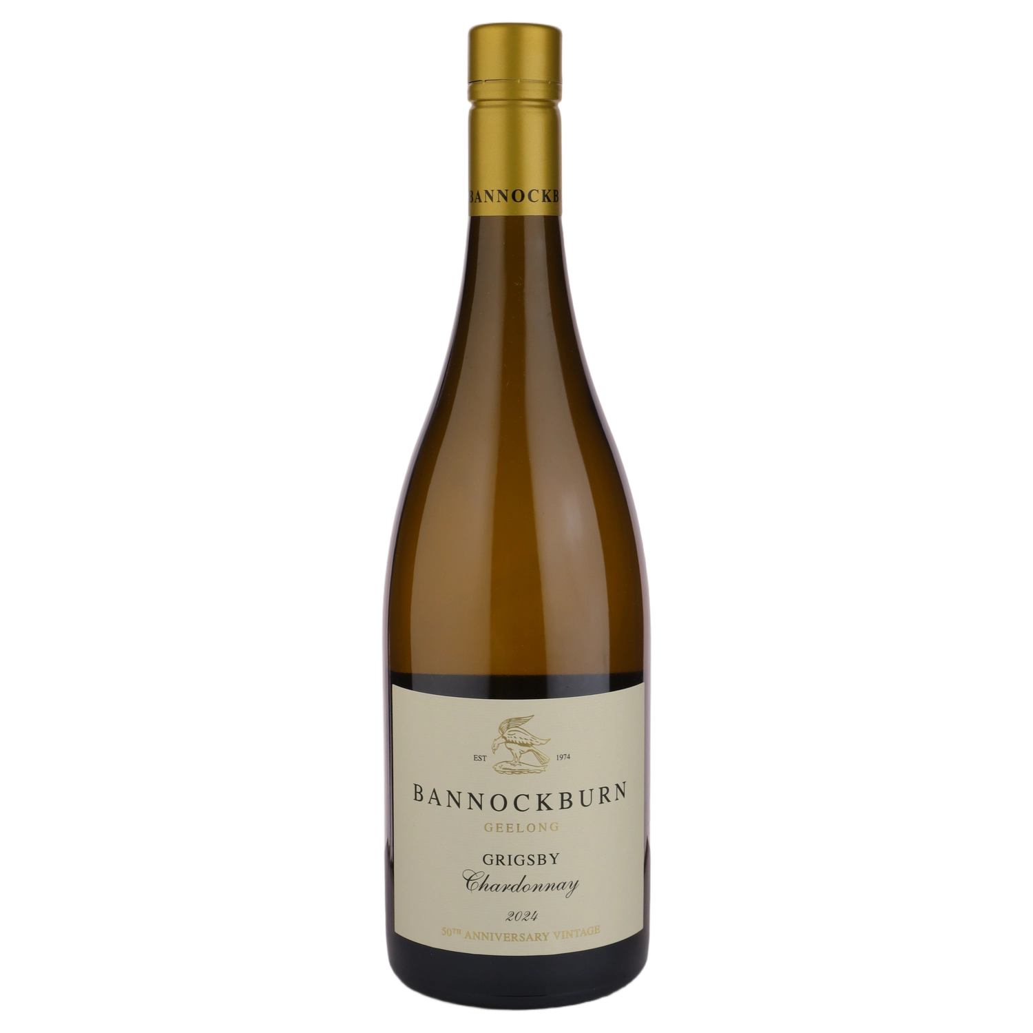 A bottle of 2024 Bannockburn Grigsby Chardonnay 750ml White Wine