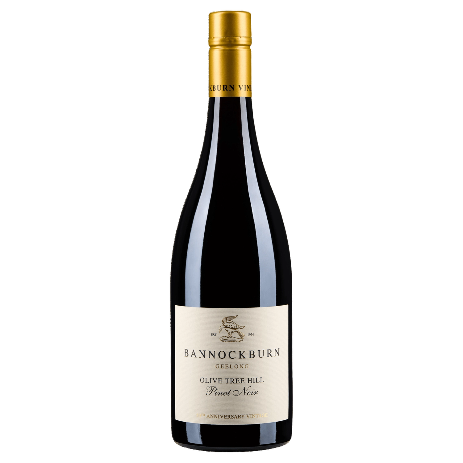 A bottle of 2024 Bannockburn Olive Tree Hill Pinot Noir 750ml Red Wine