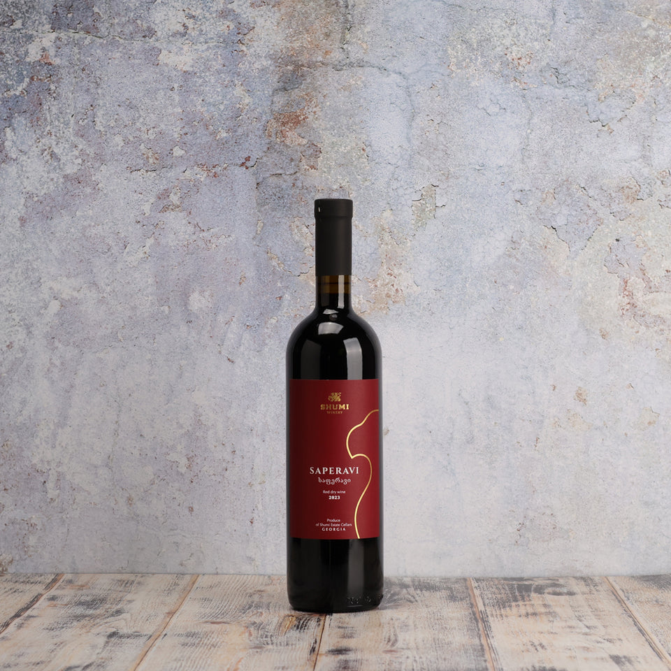A bottle of Shumi Saperavi 2023 750ml Red Wine