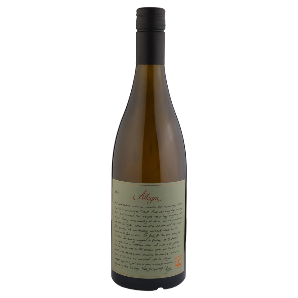 A bottle of 2019 Lethbridge Allegra Chardonnay 750ml White Wine