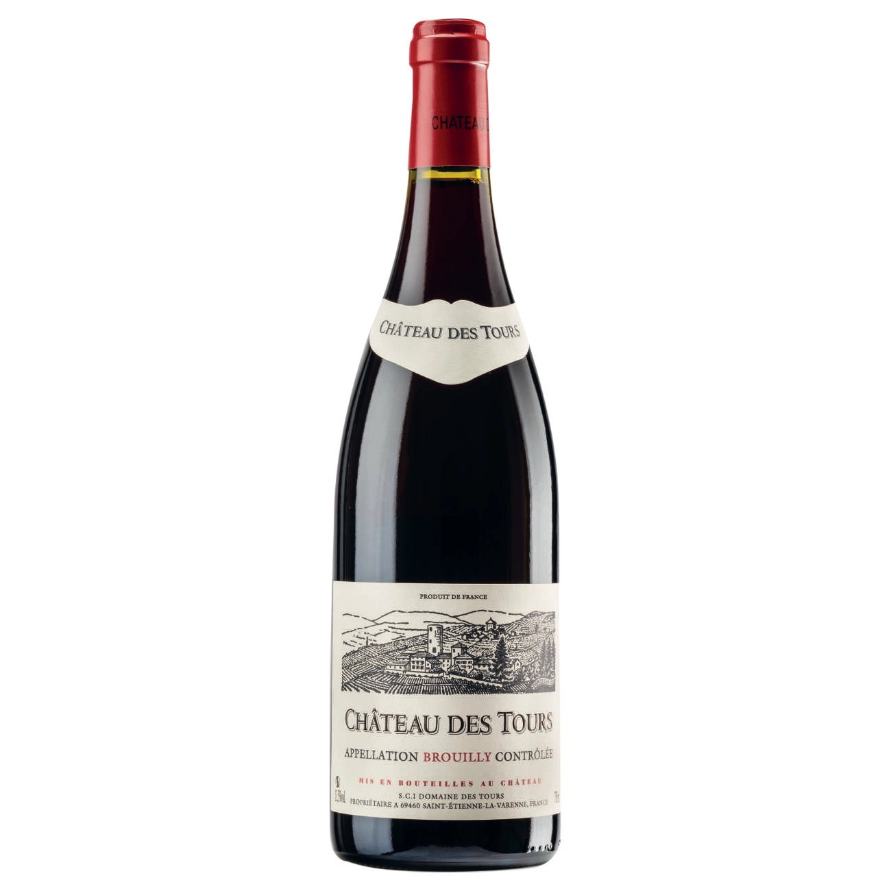 A bottle of 2022 Chateau des Tours Brouilly AOC 750ml Red Wine