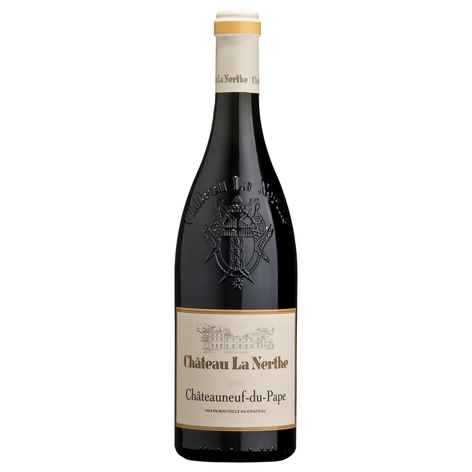 A bottle of 2021 Chateau La Nerthe Chateauneuf du Pape Rouge 750ml Red Wine
