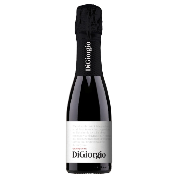 A bottle of 2023 DiGiorgio Coonawarra Sparkling Merlot 200ml Sparkling Wine