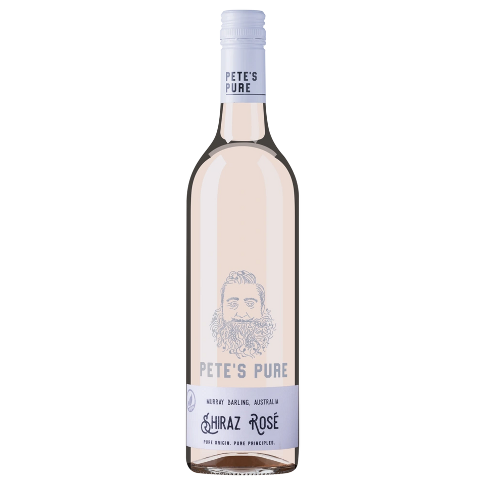 A bottle of 2024 Petes Pure Rose 750ml Rose Wine