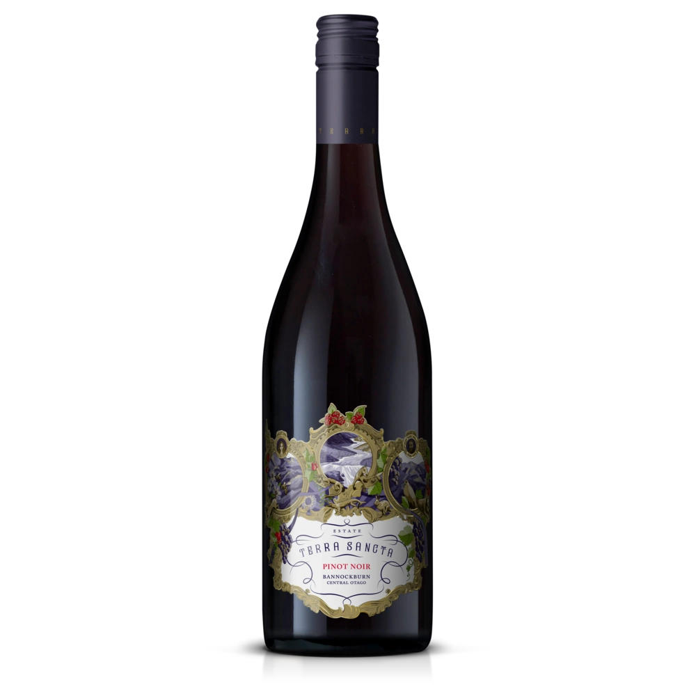 A bottle of 2023 Terra Sancta Estate Pinot Noir 750ml Red Wine