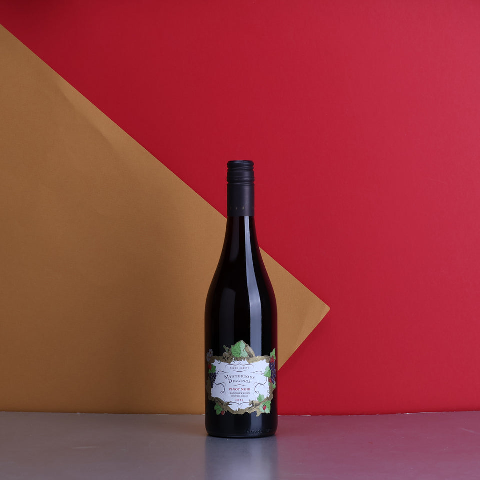 A bottle of 2024 Terra Sancta Mysterious Diggings Pinot Noir 750ml Red Wine