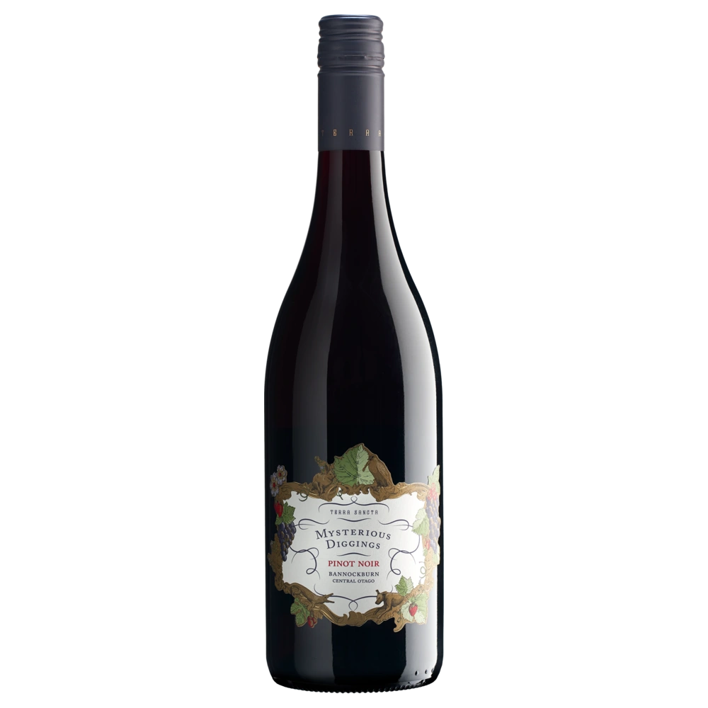 A bottle of 2024 Terra Sancta Mysterious Diggings Pinot Noir 750ml Red Wine