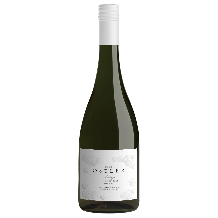 A bottle of 2022 Clos Ostler Audrey's Pinot Gris 750ml White Wine