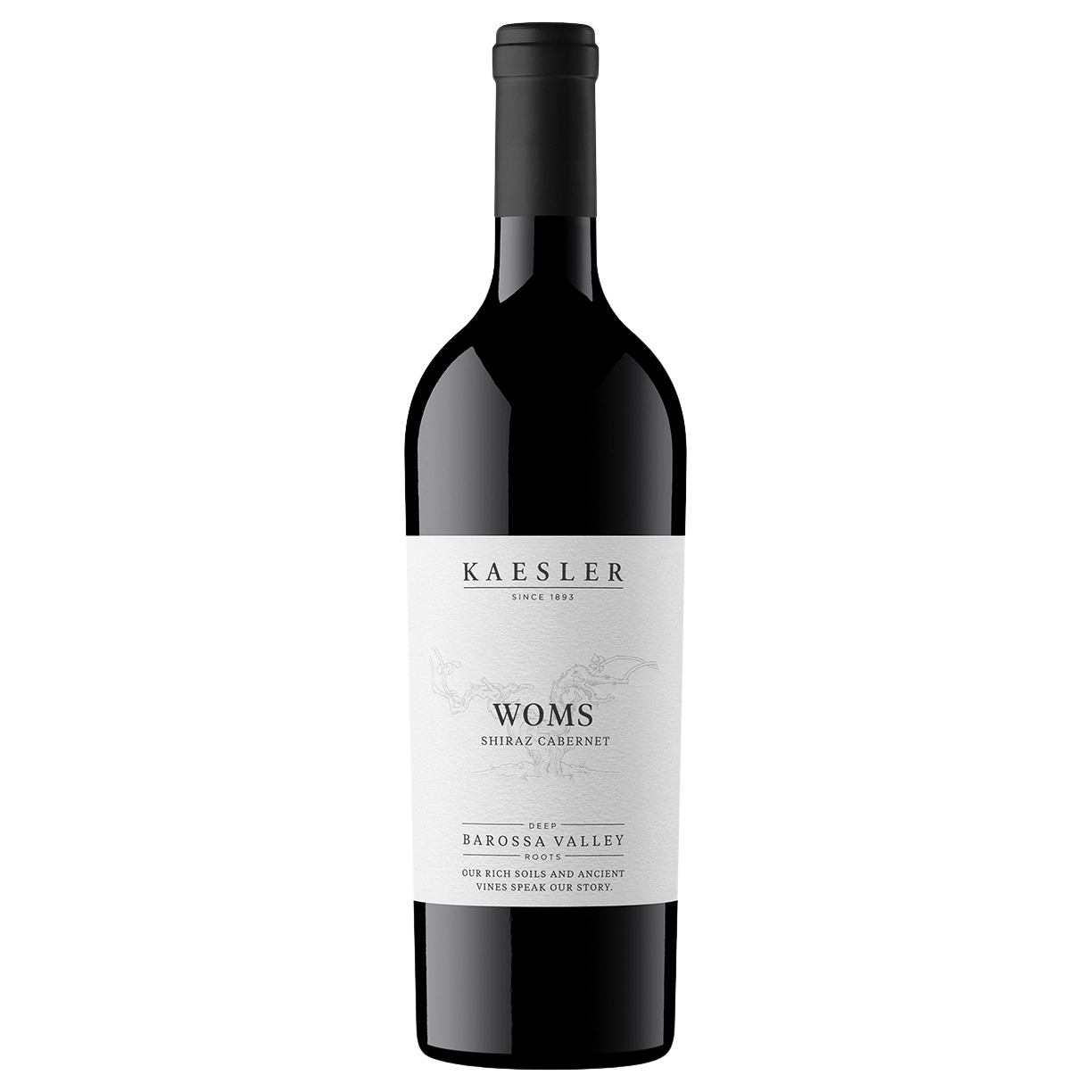 A bottle of 2022 Kaesler WOMS' Shiraz Cabernet 750ml Red Wine
