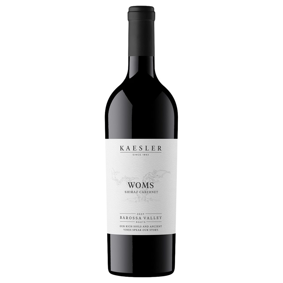 A bottle of 2022 Kaesler WOMS' Shiraz Cabernet 750ml Red Wine