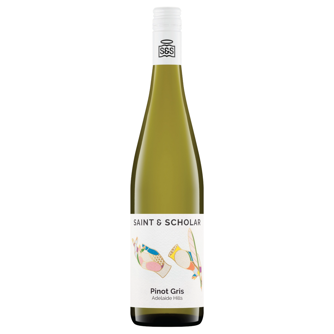 A bottle of 2024 Saint & Scholar Pinot Gris 750ml White Wine