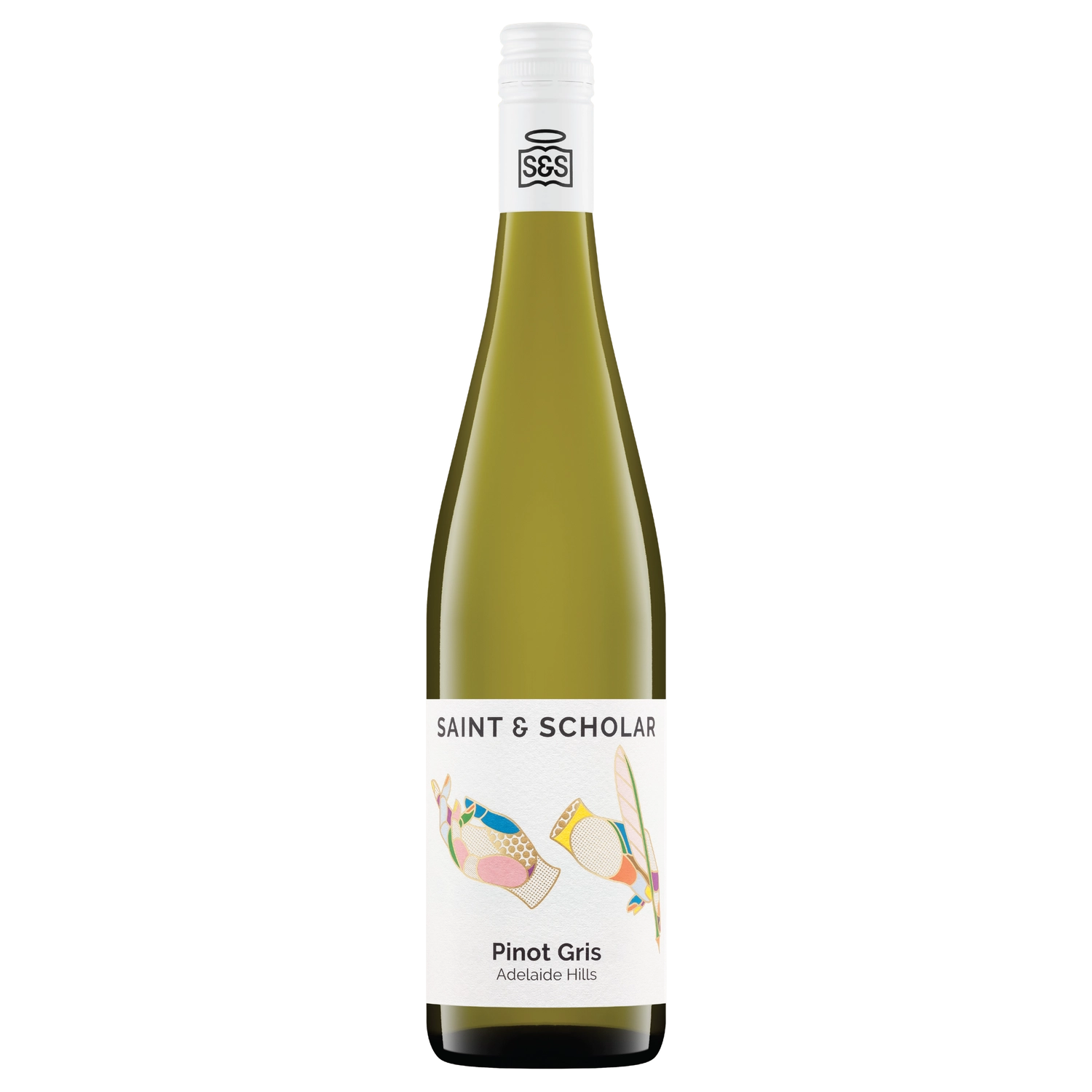 A bottle of 2024 Saint & Scholar Pinot Gris 750ml White Wine