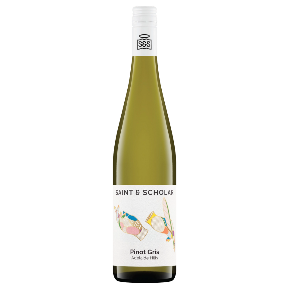 A bottle of 2024 Saint & Scholar Pinot Gris 750ml White Wine