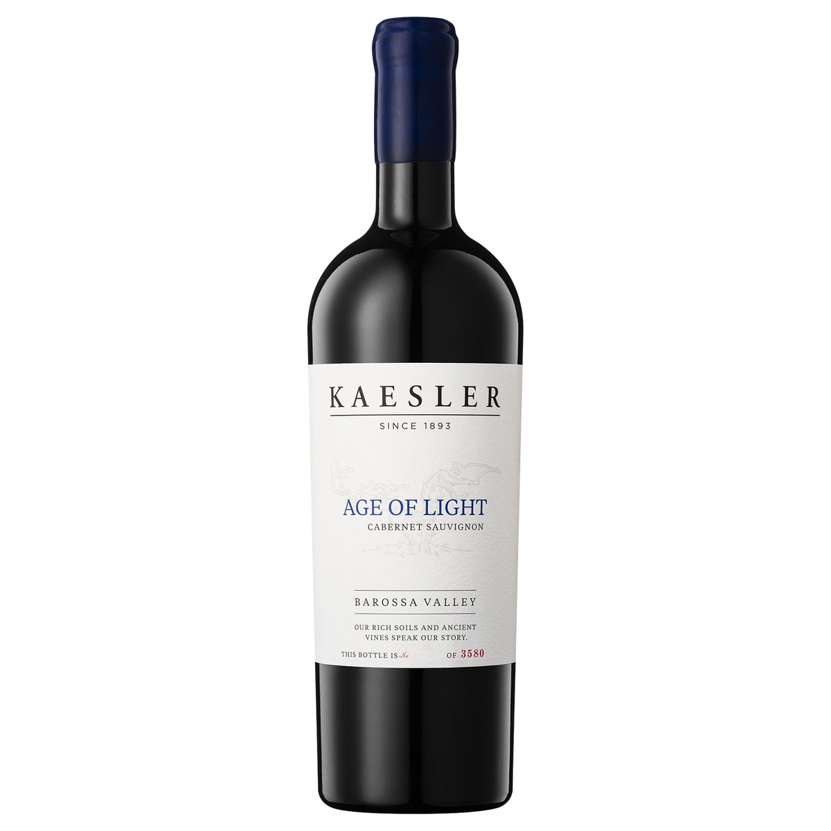 A bottle of 2022 Kaesler Age of Light Cabernet 750ml Red Wine