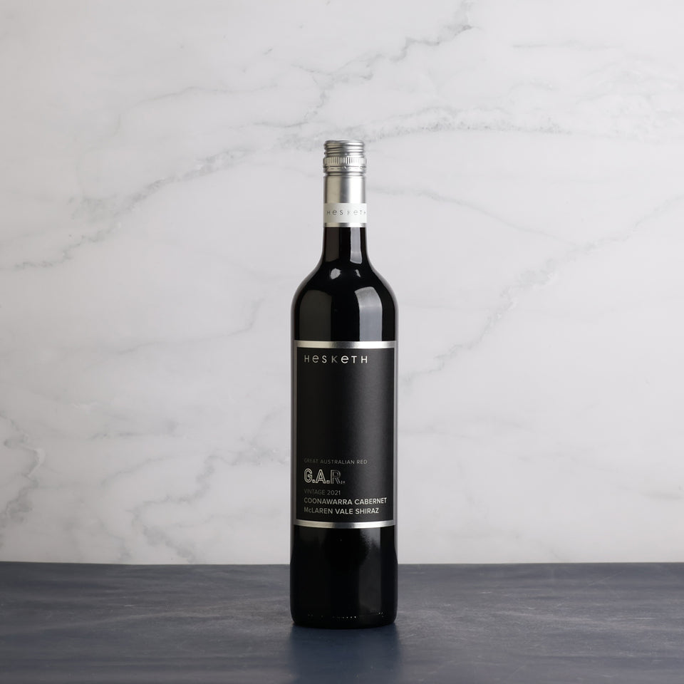 A bottle of 2021 Hesketh GAR Cabernet Shiraz 750ml Red Wine