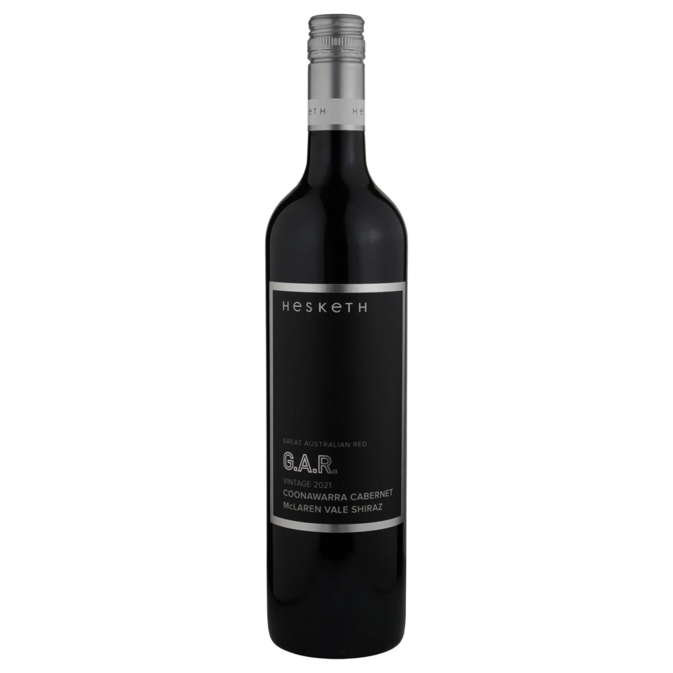 A bottle of 2021 Hesketh GAR Cabernet Shiraz 750ml Red Wine