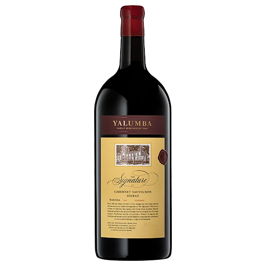 A bottle of 2021 Yalumba The Signature Cabernet Sauvignon & Shiraz 3000ml Red Wine