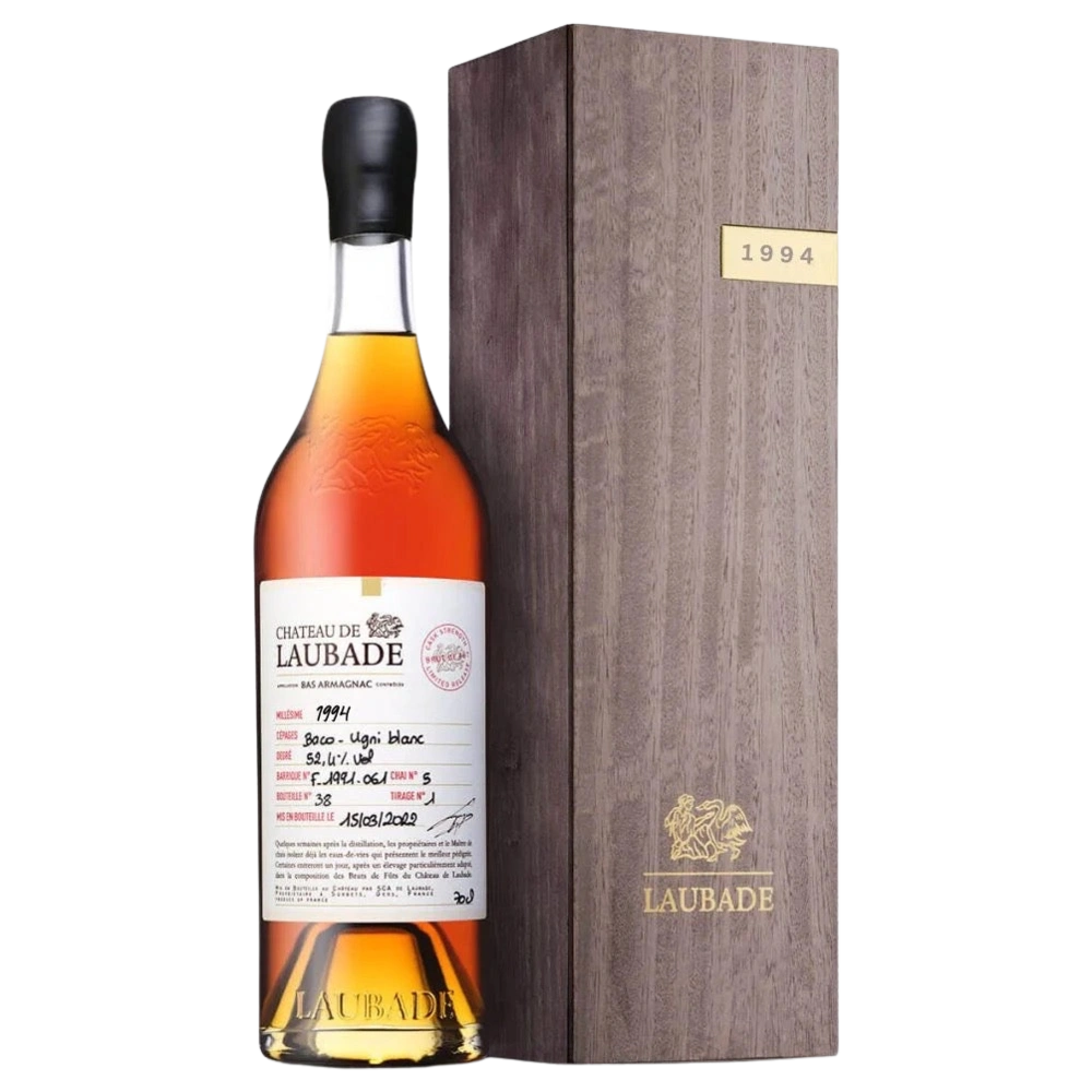 A bottle of 1994 Chateau de Laubade Vintage Cask Strength Bas Armagnac 51.2% 700ml