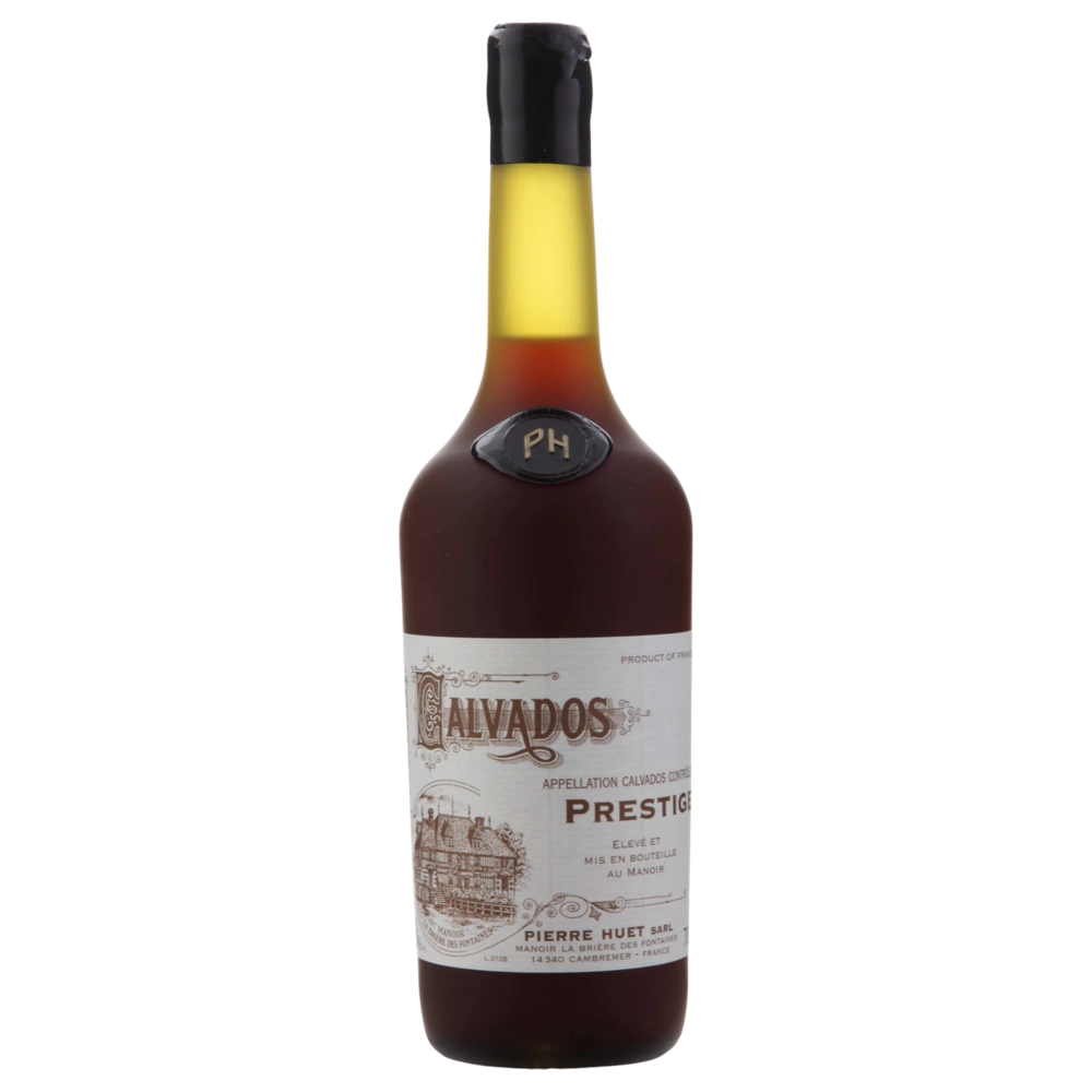A bottle of Pierre Huet Calvados Prestige 38 years+ 40% 700ml