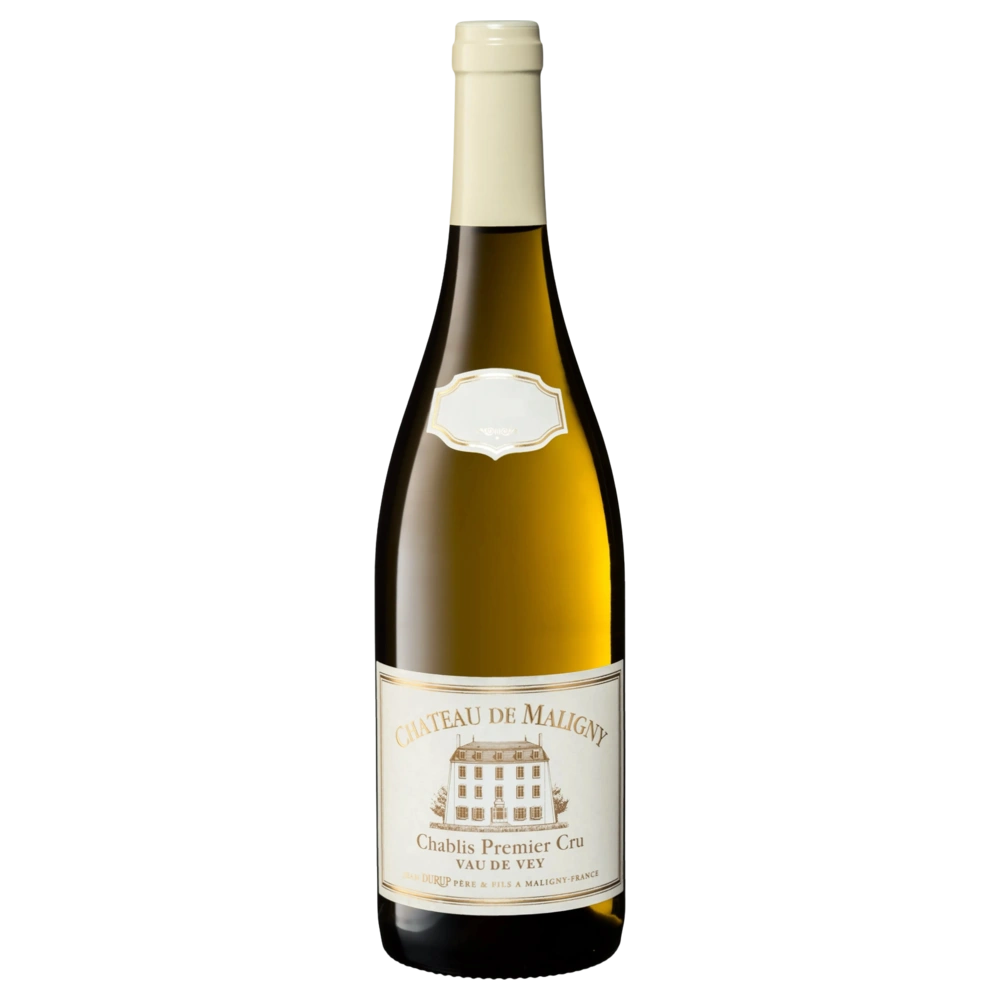 A bottle of 2023 Chateau de Maligny Chablis 1er CRU VAU DE VEY 12.5% 750ml Rose Wine