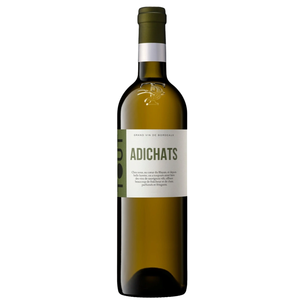 A bottle of 2023 Tutiac TOUT Adichats Blaye Côtes de Bordeaux Blanc 12.5% 750ml Rose Wine